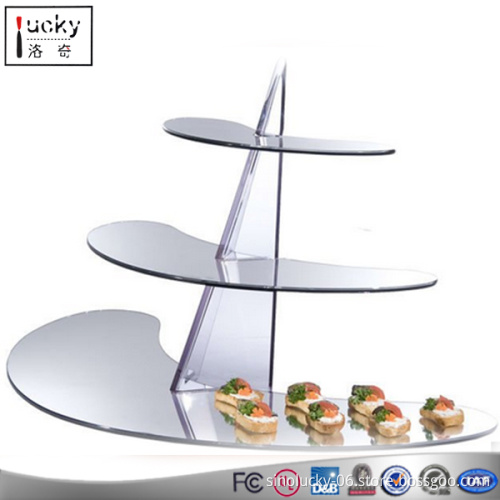Acrylic Food Display stand,3 Tier Crystal Acrylic Round food Stand